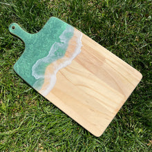 Load image into Gallery viewer, Deep Green Ocean Wave Charcuterie Serving Board
