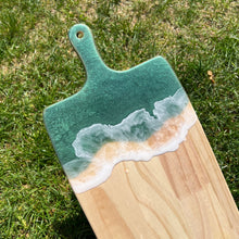 Load image into Gallery viewer, Deep Green Ocean Wave Charcuterie Serving Board
