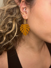 Load image into Gallery viewer, Brown Monstera Leaf Earrings
