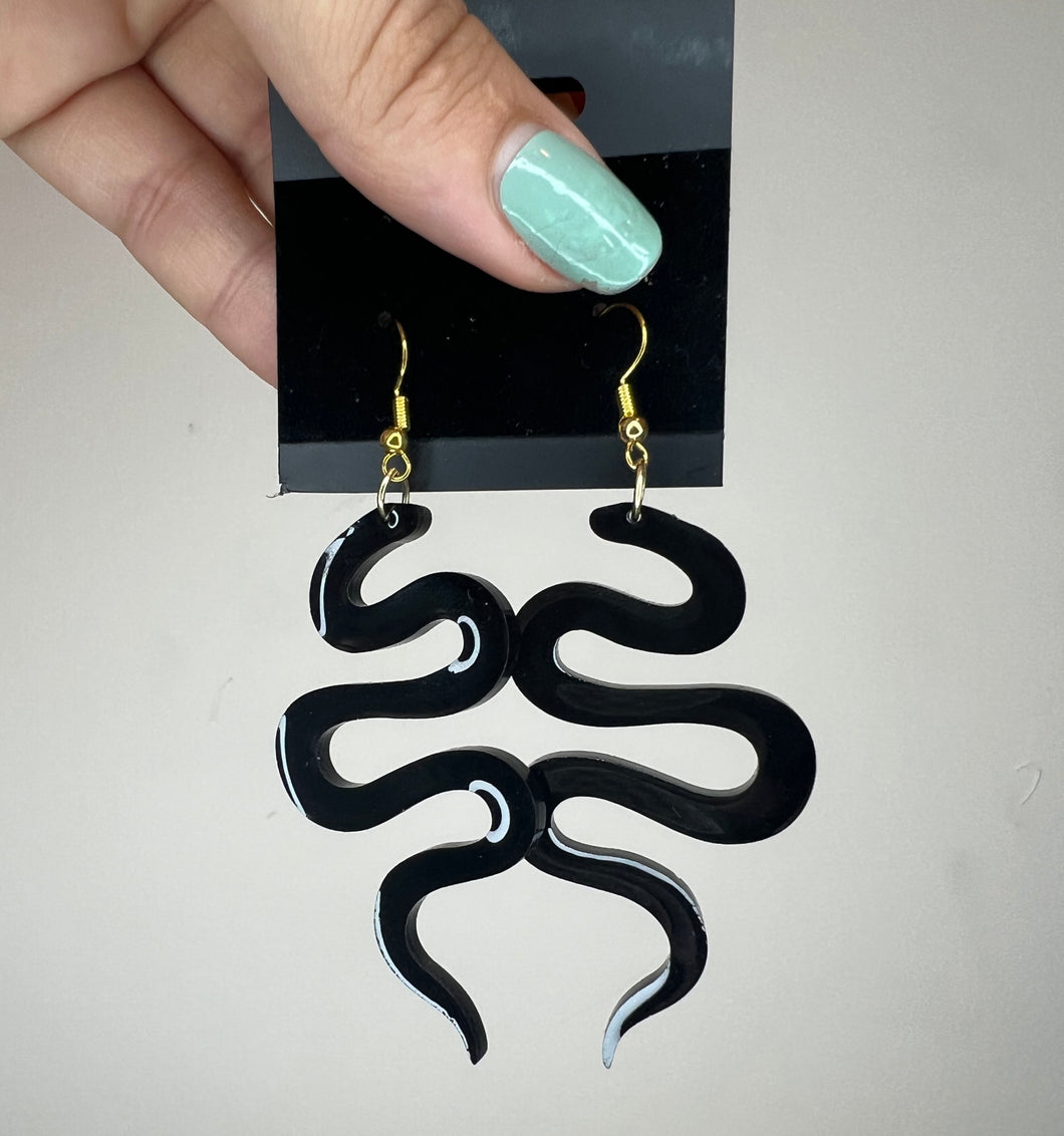 Black Snake Earrings