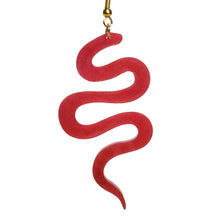 Load image into Gallery viewer, Red Snake Earrings
