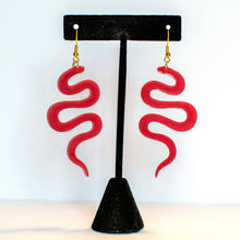 Load image into Gallery viewer, Red Snake Earrings
