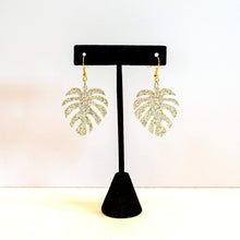 Load image into Gallery viewer, Glitter Monstera Leaf Earrings
